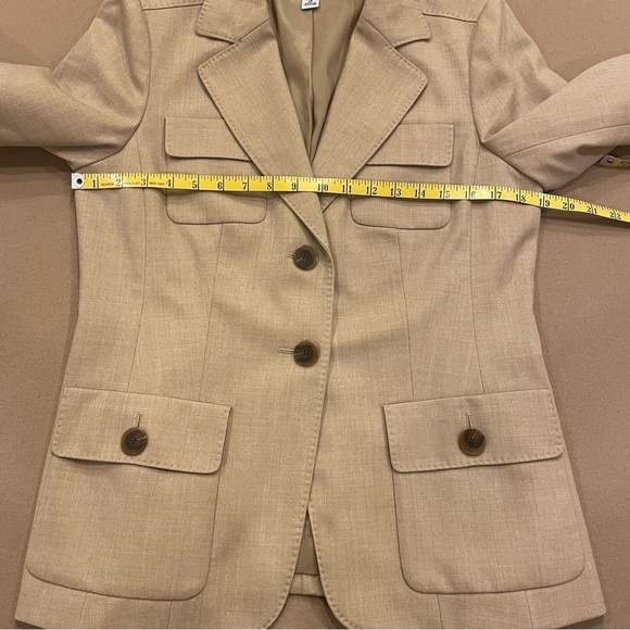 Talbots Tan Wool Blazer With Slight Stretch Size 10 - Picture 8 of 10